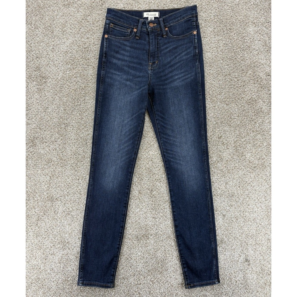 Madewell 10" High Rise Skinny Jeans Women's Size 25 Dark Wash Blue Denim Stretch